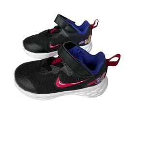 Nike Revolution 6 Toddler Shoes – Size 5C, Black with Pink & Purple (DD1105-013)